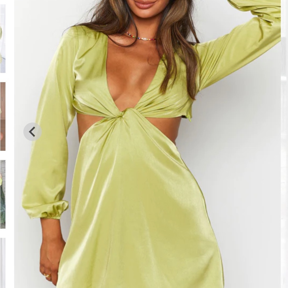 Beginning boutique Mars Twist Mini Dress Green